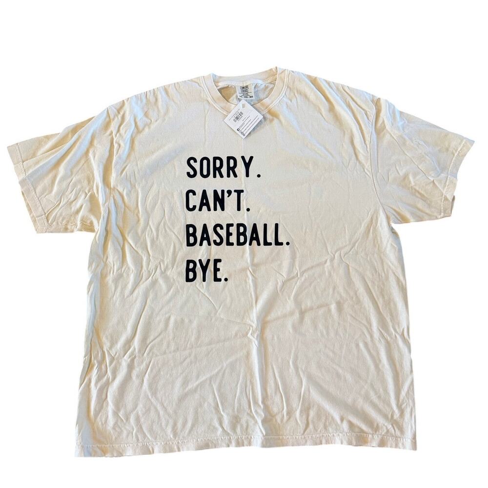 NWT Comfort Colors Womens Cream Baseball TShirt 3X Plus
